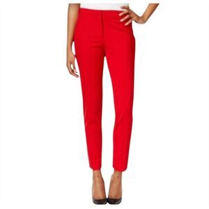 Calvin Klein Highline Ankle Trouser Pants Classic Cherry Red Nautical Size 6